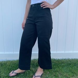 Madewell Emmett Wide Leg Crop Black Jeans